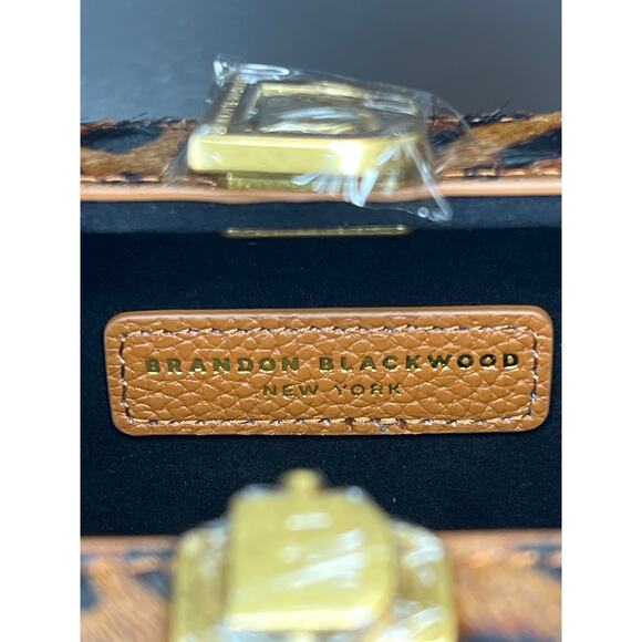 Brandon Blackwood Slim Trunk in Leopard Ponyhair with Brass Hardware - Picture 12 of 15